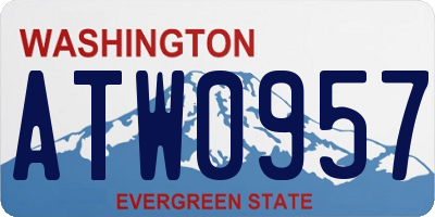WA license plate ATW0957