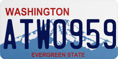 WA license plate ATW0959