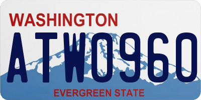 WA license plate ATW0960