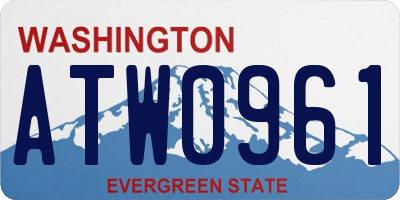 WA license plate ATW0961