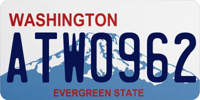 WA license plate ATW0962