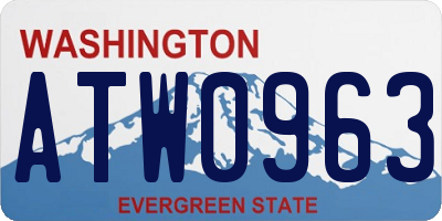 WA license plate ATW0963