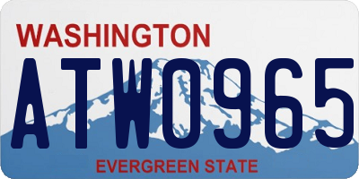 WA license plate ATW0965