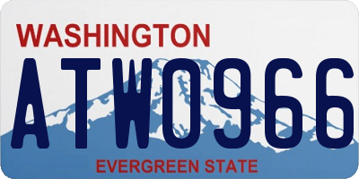 WA license plate ATW0966