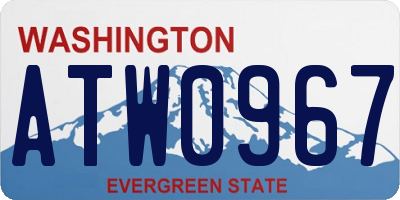 WA license plate ATW0967