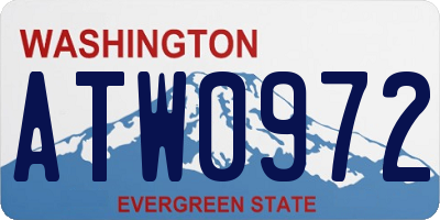 WA license plate ATW0972