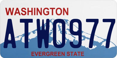 WA license plate ATW0977
