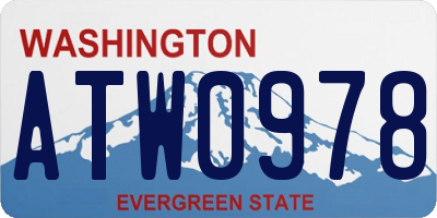 WA license plate ATW0978