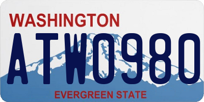 WA license plate ATW0980