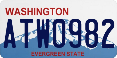 WA license plate ATW0982