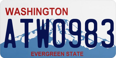 WA license plate ATW0983