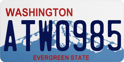 WA license plate ATW0985
