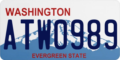 WA license plate ATW0989