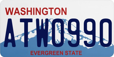 WA license plate ATW0990