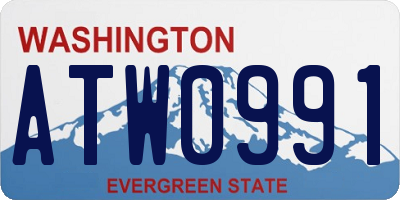 WA license plate ATW0991