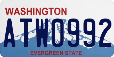 WA license plate ATW0992