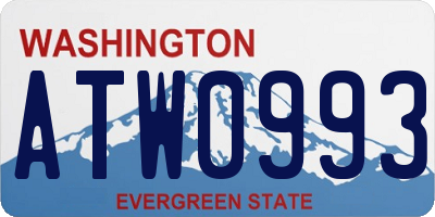 WA license plate ATW0993