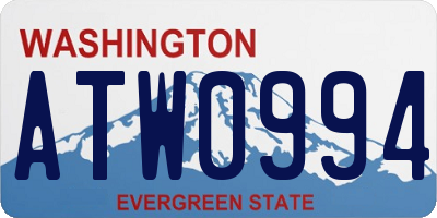 WA license plate ATW0994