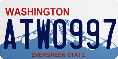 WA license plate ATW0997