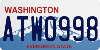 WA license plate ATW0998
