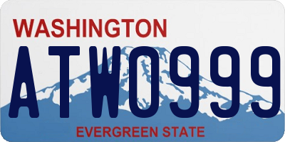 WA license plate ATW0999