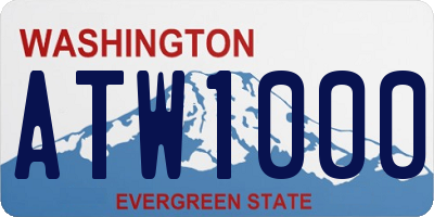 WA license plate ATW1000