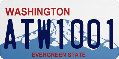 WA license plate ATW1001