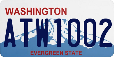 WA license plate ATW1002