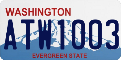 WA license plate ATW1003