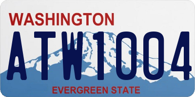WA license plate ATW1004