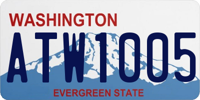 WA license plate ATW1005