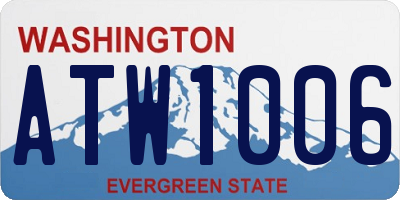 WA license plate ATW1006
