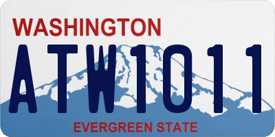 WA license plate ATW1011