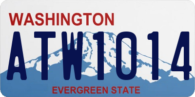 WA license plate ATW1014