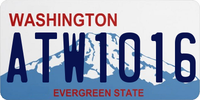 WA license plate ATW1016