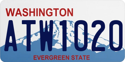 WA license plate ATW1020