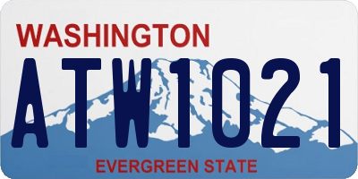 WA license plate ATW1021