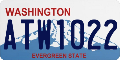 WA license plate ATW1022