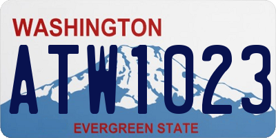 WA license plate ATW1023