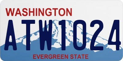 WA license plate ATW1024