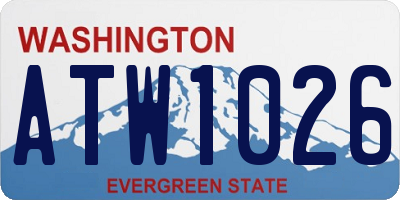 WA license plate ATW1026