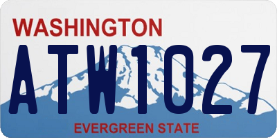 WA license plate ATW1027