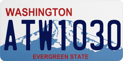 WA license plate ATW1030