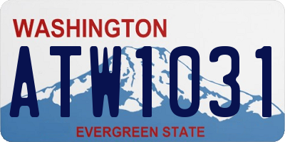 WA license plate ATW1031