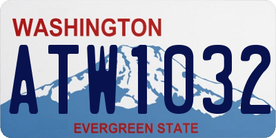 WA license plate ATW1032