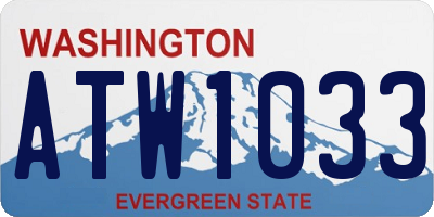 WA license plate ATW1033