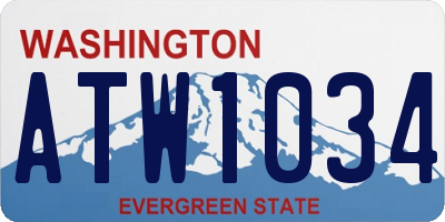 WA license plate ATW1034
