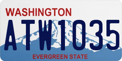 WA license plate ATW1035