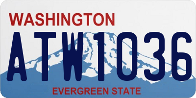 WA license plate ATW1036