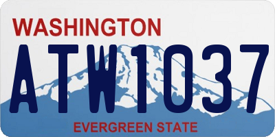 WA license plate ATW1037